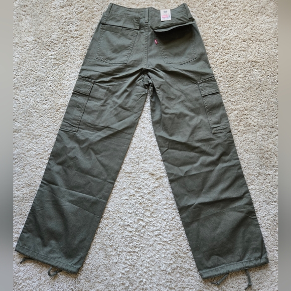 Levis NWOT 94 baggy cargo pants green mid rise lightweight womens 25 - Picture 5 of 13